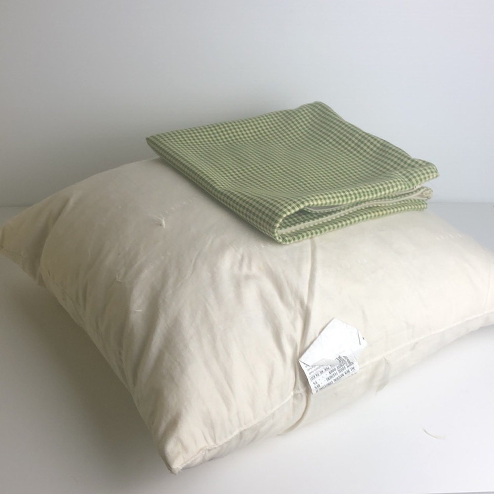 Pillow + Green Gingham homemade pillow case